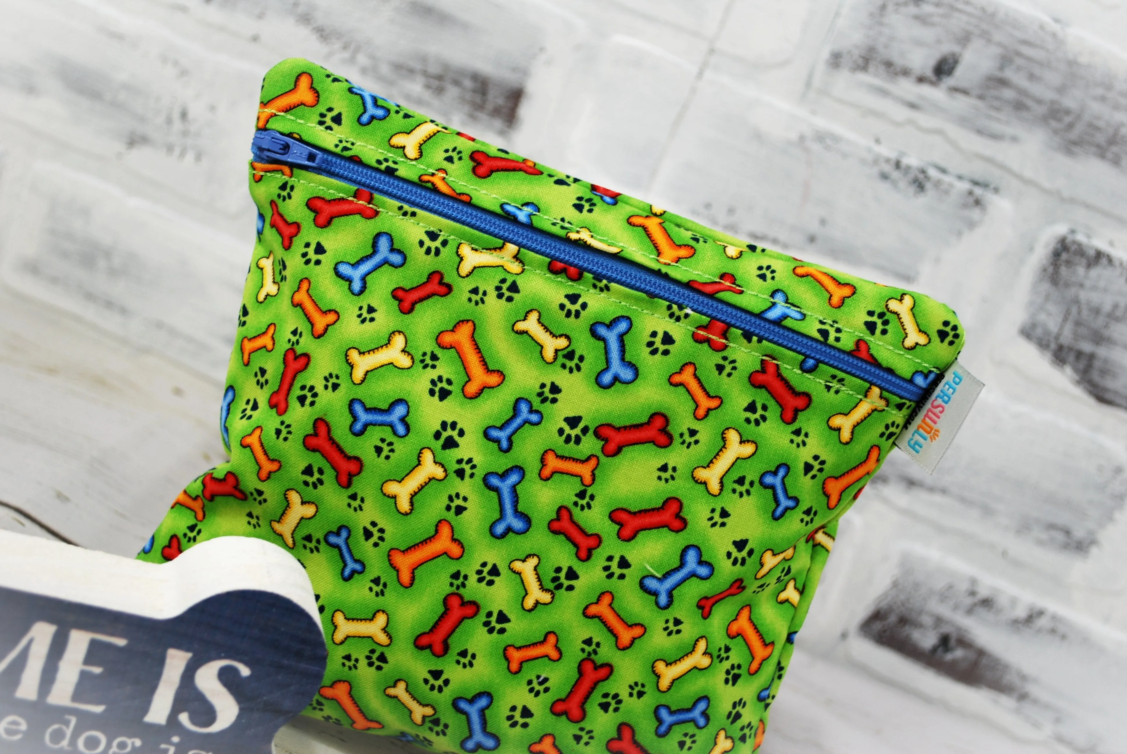 Green Dog Bones Personalized Reusable Bag