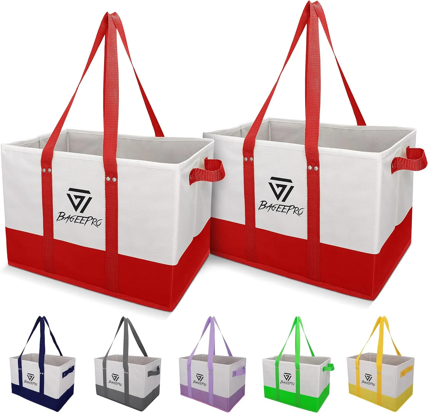 Grocery Bags Shopping Bags Large Shopping Bags with Handles for Food & Storage Foldable Grocery Totes 2 Packs