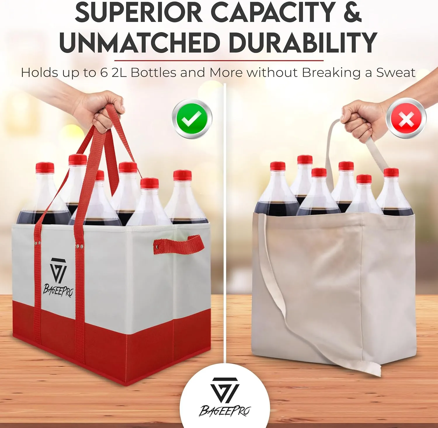 Grocery Bags Shopping Bags Large Shopping Bags with Handles for Food & Storage Foldable Grocery Totes 2 Packs