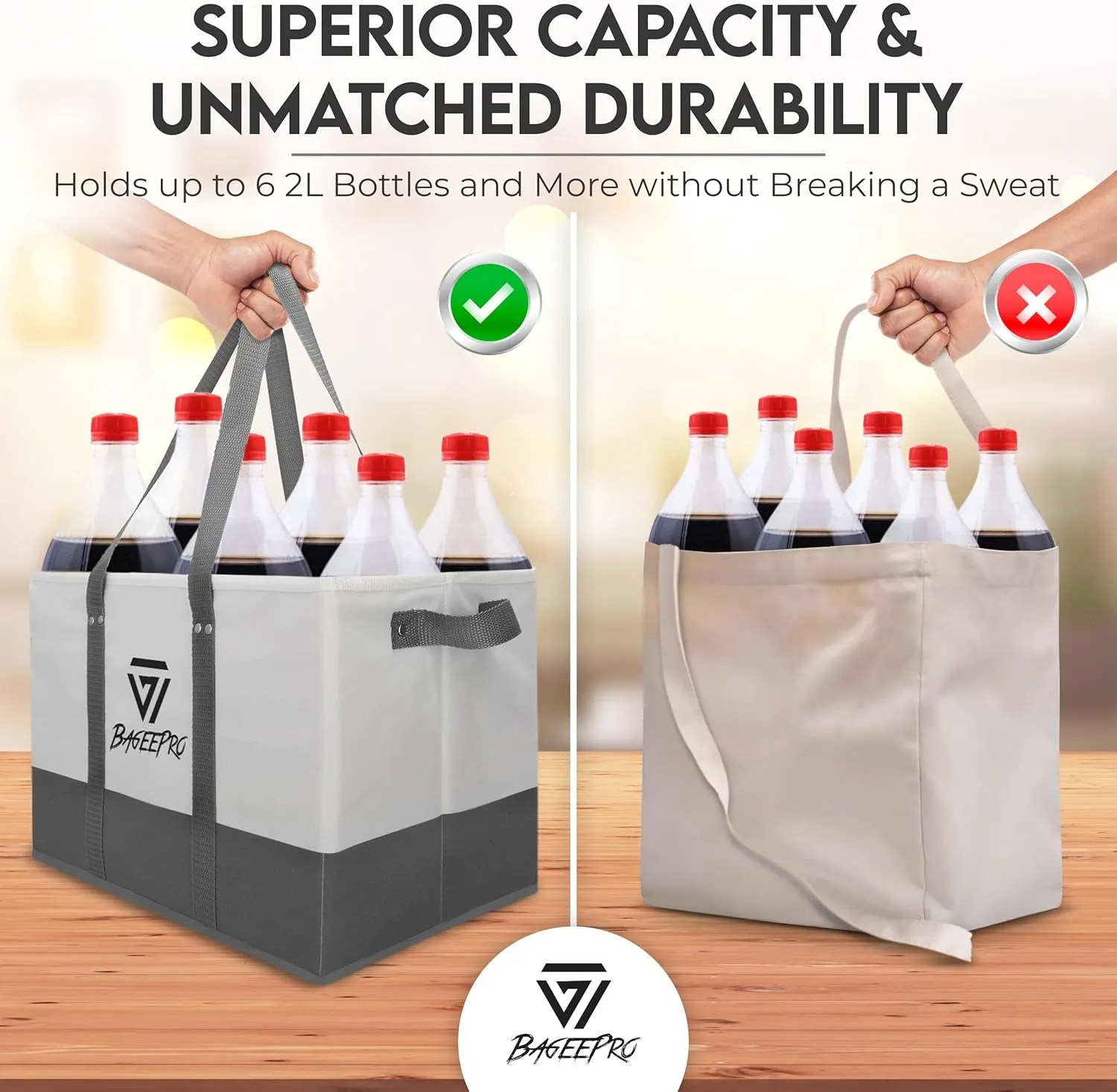 Grocery Bags Shopping Bags Large Shopping Bags with Handles for Food & Storage Foldable Grocery Totes 2 Packs