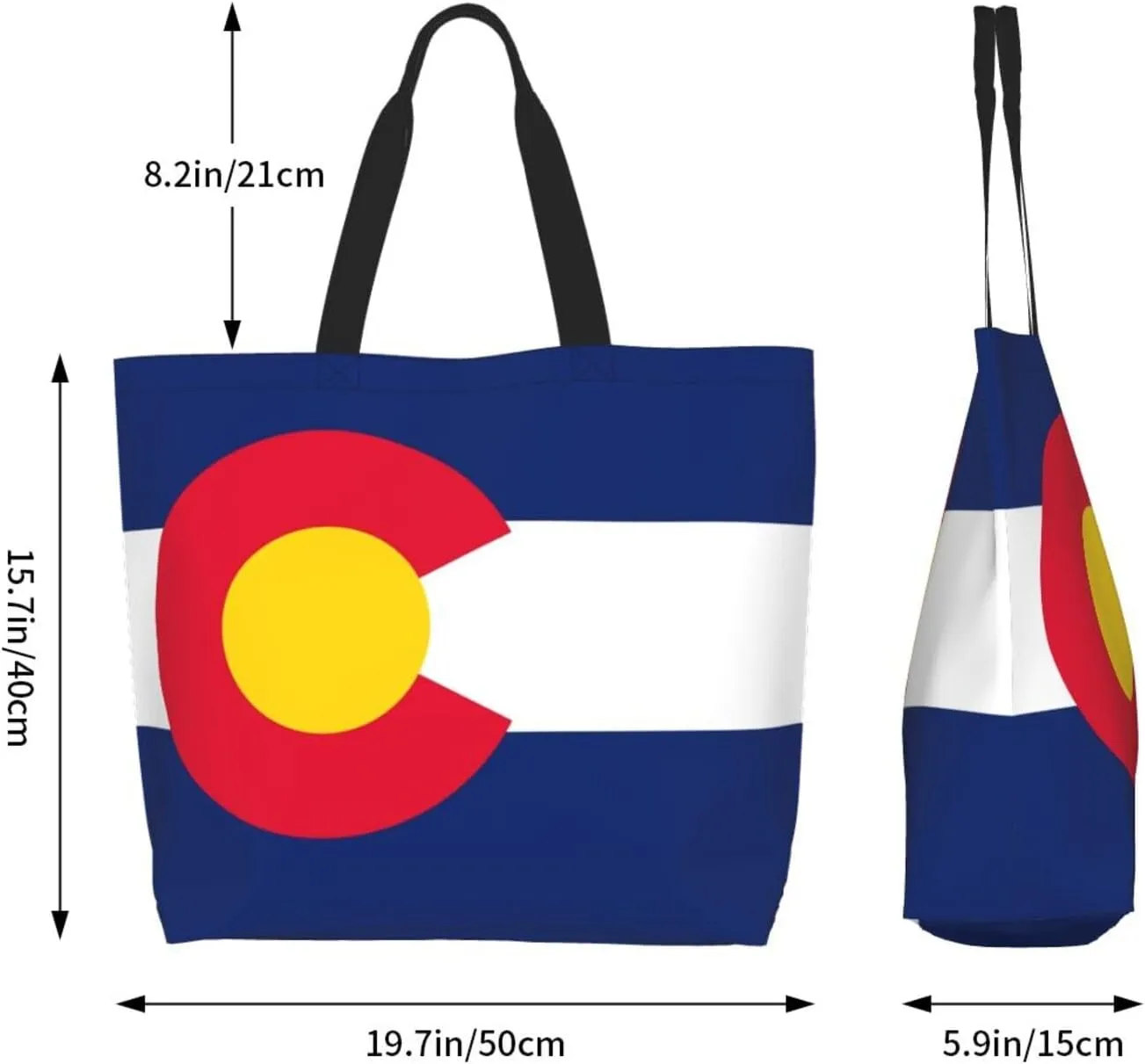 GTEVUTS State Flag Grocery Bag Large Handbag Reusable Shoulder Totes Bags-Cute Beach Bag Shopping Bag for Travel Outdoor