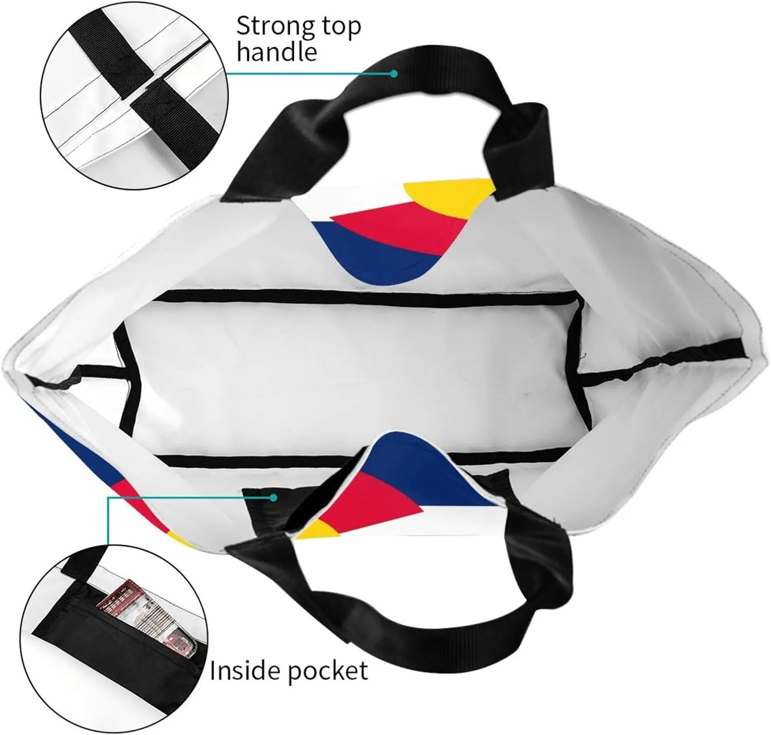 GTEVUTS State Flag Grocery Bag Large Handbag Reusable Shoulder Totes Bags-Cute Beach Bag Shopping Bag for Travel Outdoor