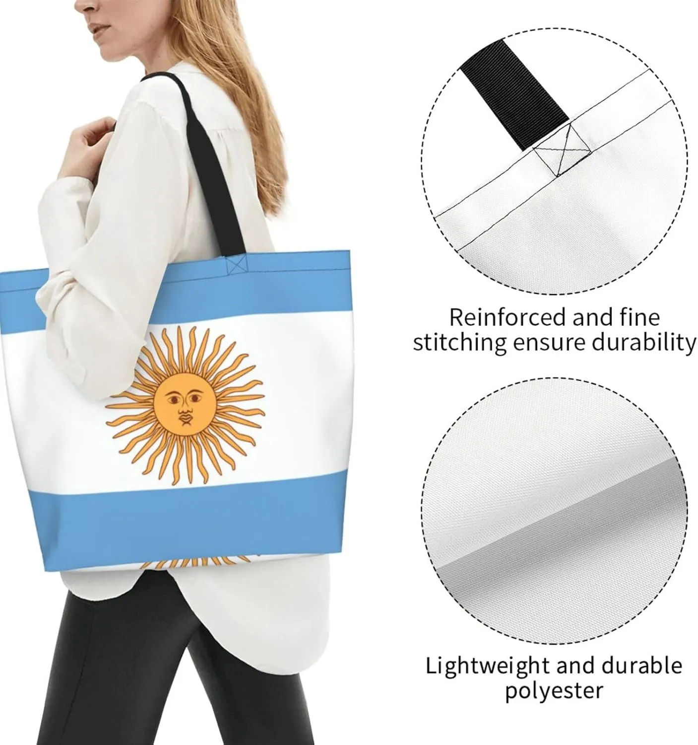 GTEVUTS State Flag Grocery Bag Large Handbag Reusable Shoulder Totes Bags-Cute Beach Bag Shopping Bag for Travel Outdoor