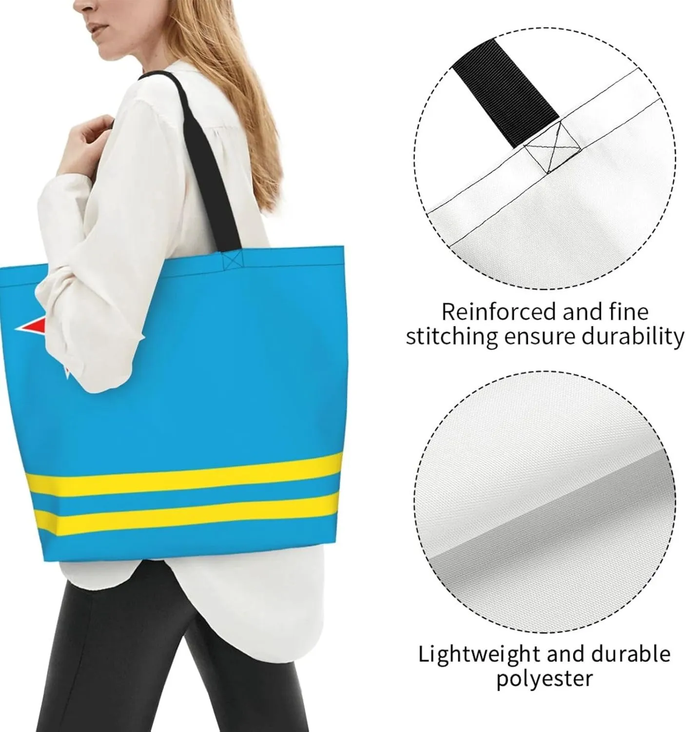GTEVUTS Texas Flag Grocery Bag Large Handbag Reusable Shoulder Totes Bags-Cute Beach Bag for Women Men Travel Outdoor