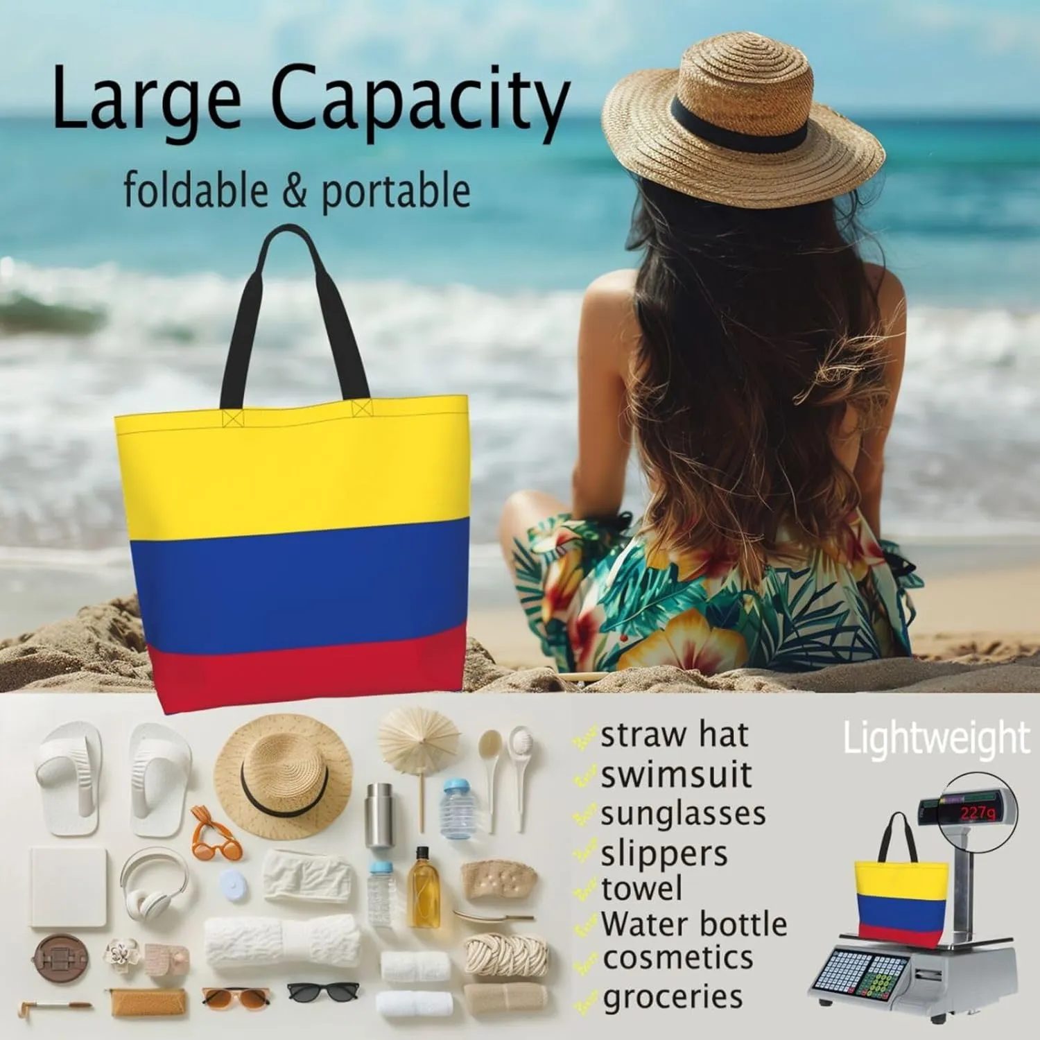 GTEVUTS Texas Flag Grocery Bag Large Handbag Reusable Shoulder Totes Bags-Cute Beach Bag for Women Men Travel Outdoor