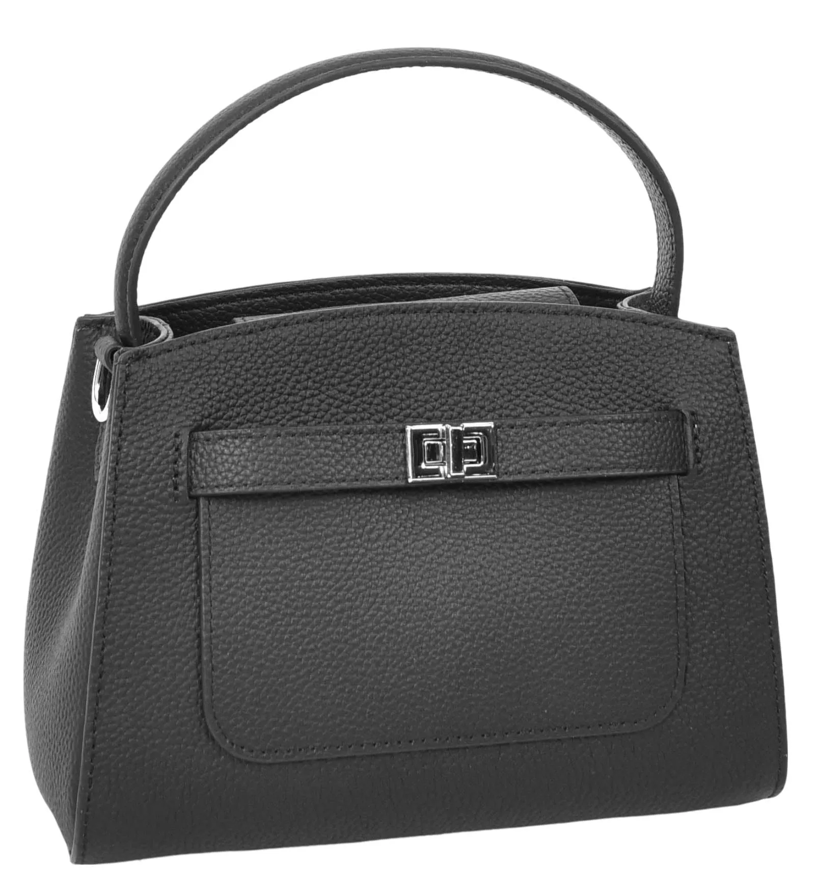 Halifax Women Small Leather Top Handle Shoulder Handbag  Black