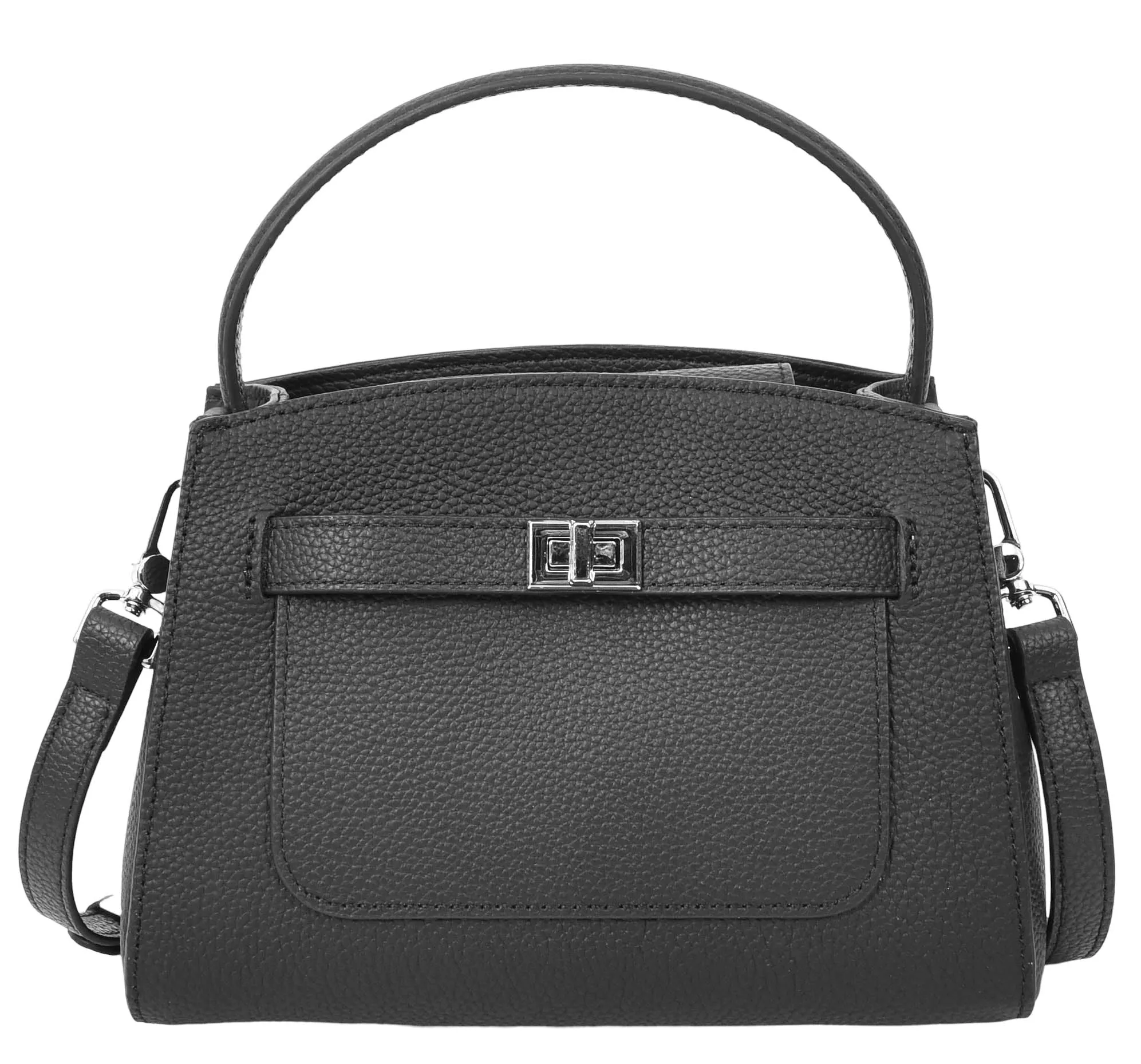 Halifax Women Small Leather Top Handle Shoulder Handbag  Black