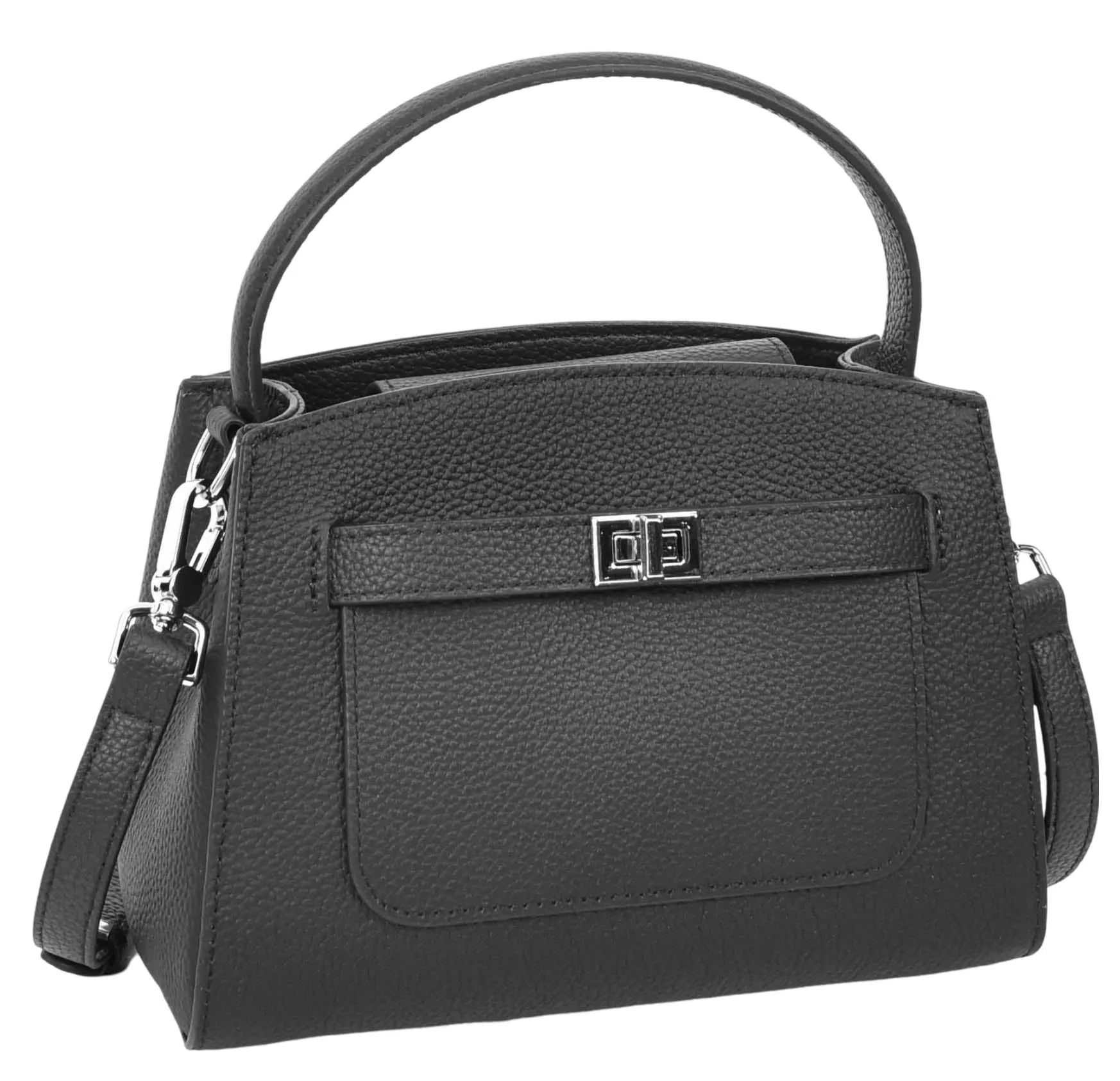 Halifax Women Small Leather Top Handle Shoulder Handbag  Black