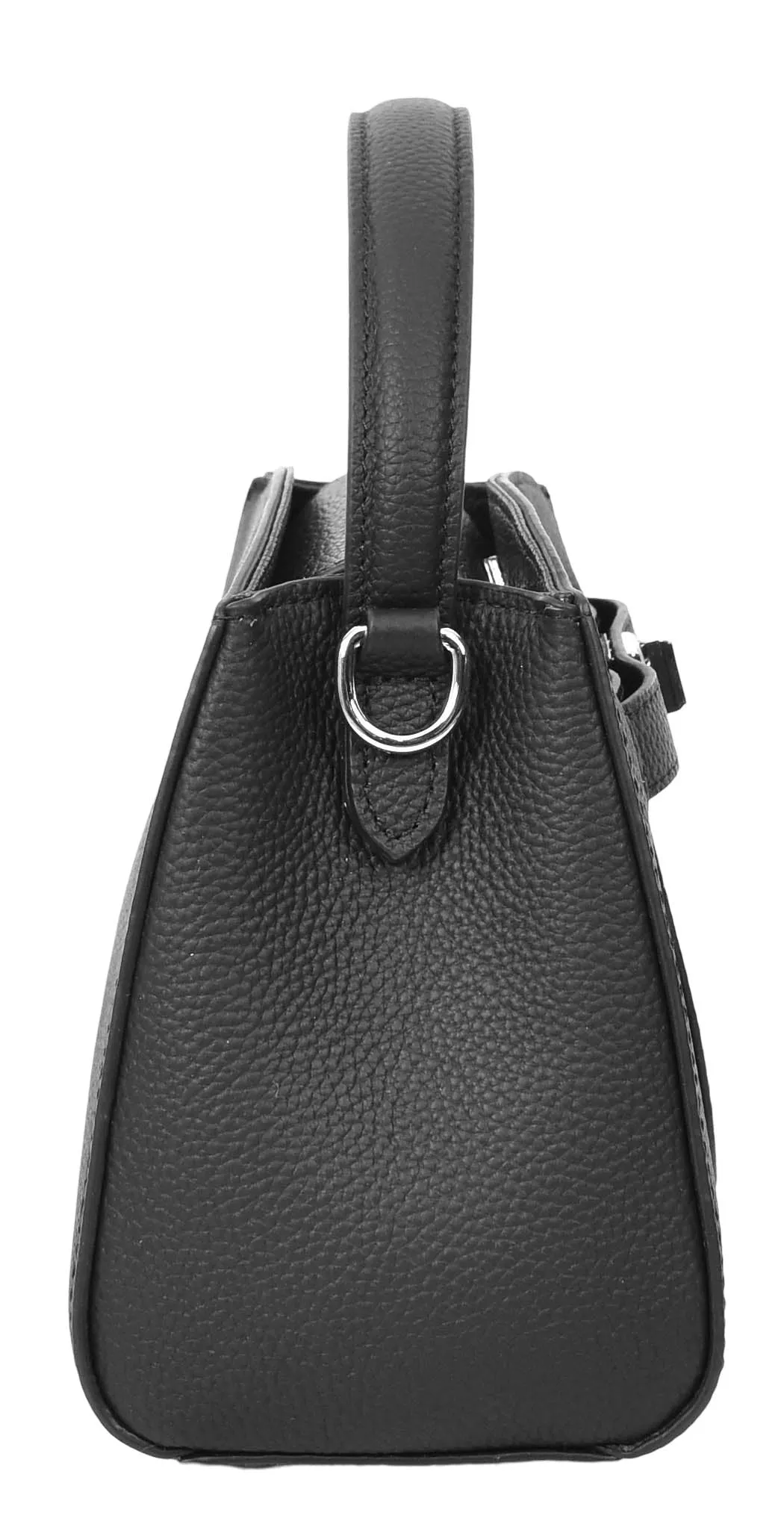 Halifax Women Small Leather Top Handle Shoulder Handbag  Black