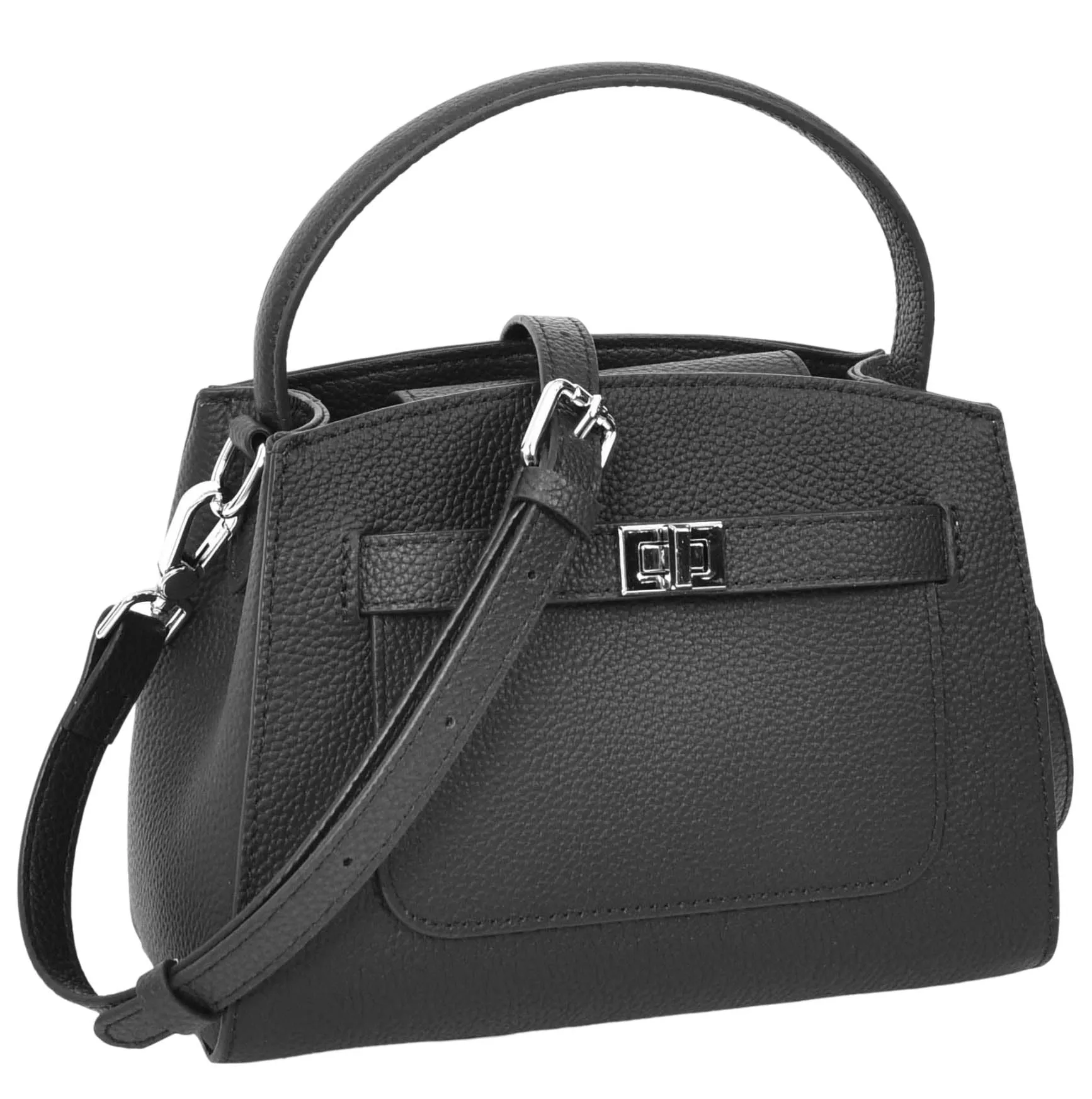 Halifax Women Small Leather Top Handle Shoulder Handbag  Black