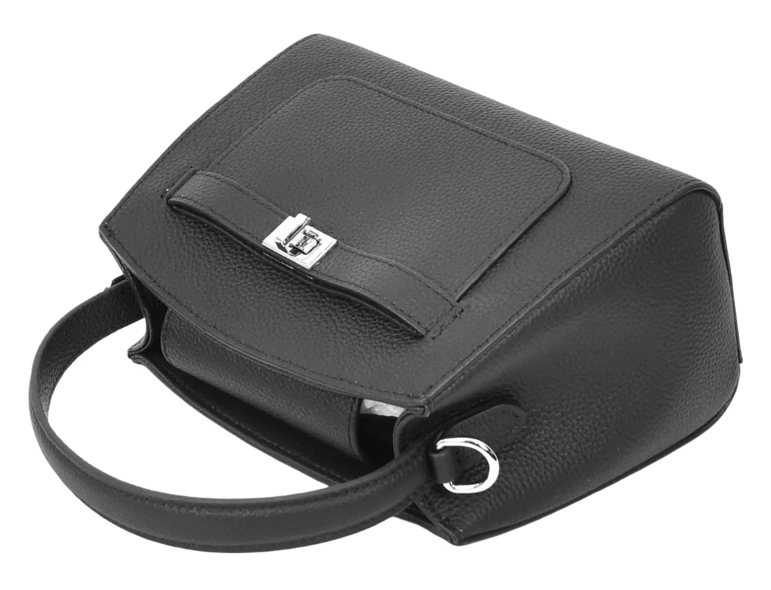 Halifax Women Small Leather Top Handle Shoulder Handbag  Black