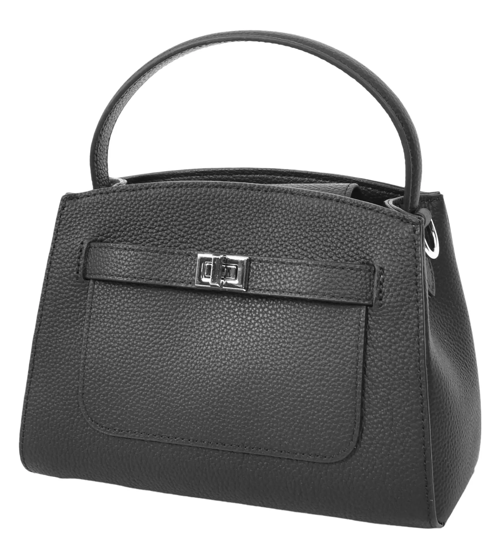 Halifax Women Small Leather Top Handle Shoulder Handbag  Black