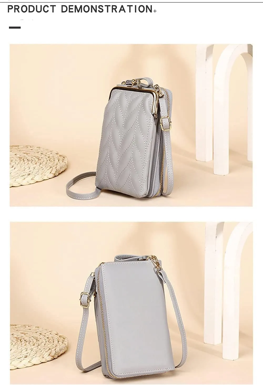 Hanbella Crossbody Phone Bag for Women, Small Shoulder Bag Cell Phone Wallet Purses and Handbags with 14 Credit Card Slots