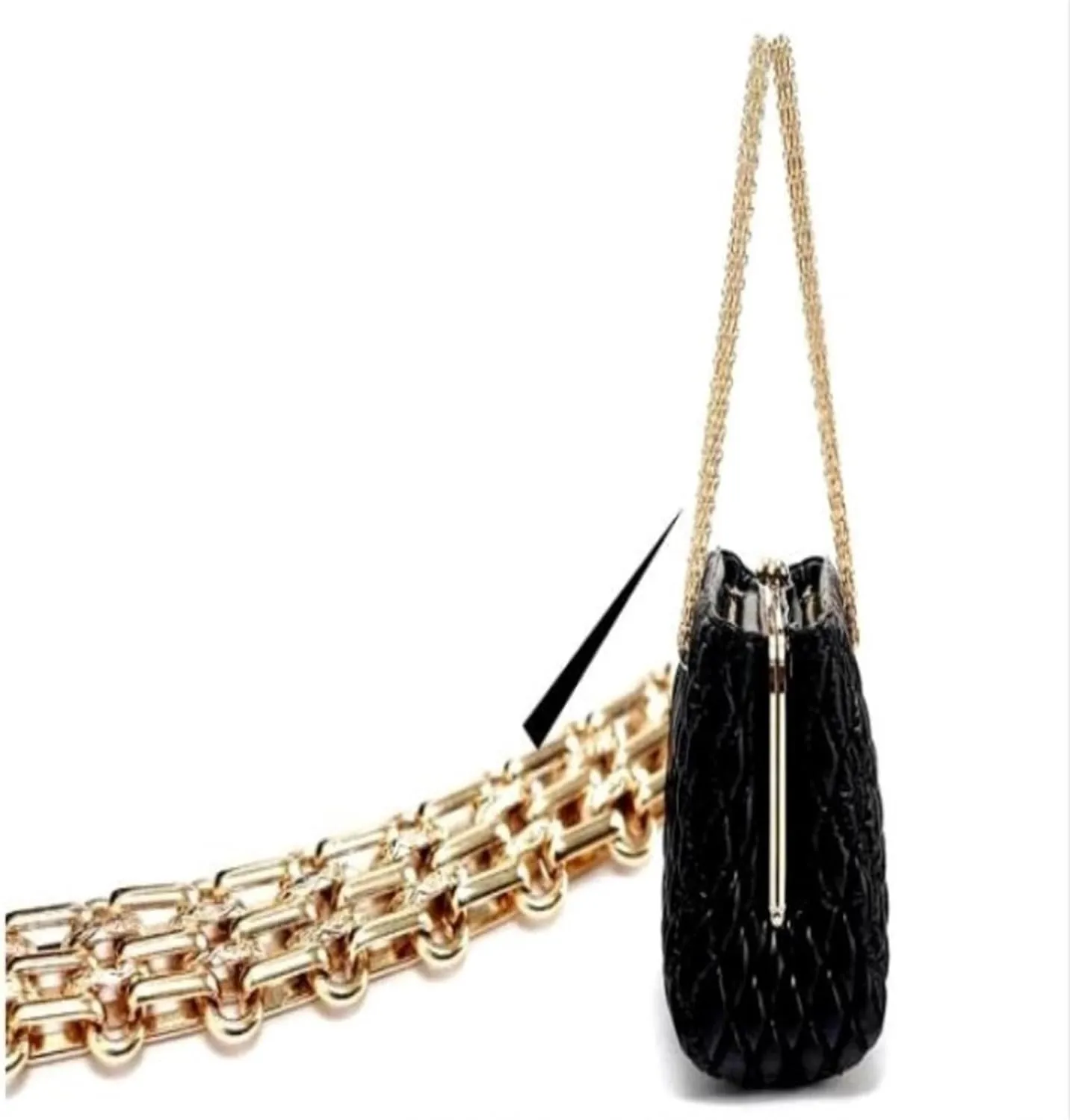 Handbag Strap 60/100/110/120/130/140/CM Metal Chain Steel Handbag Replacement Shoulder Strap for Handbag Purse Shoulder Bag Underarm Bag Crossbody Bag Handle Cross Body Bag Strap(110cm)