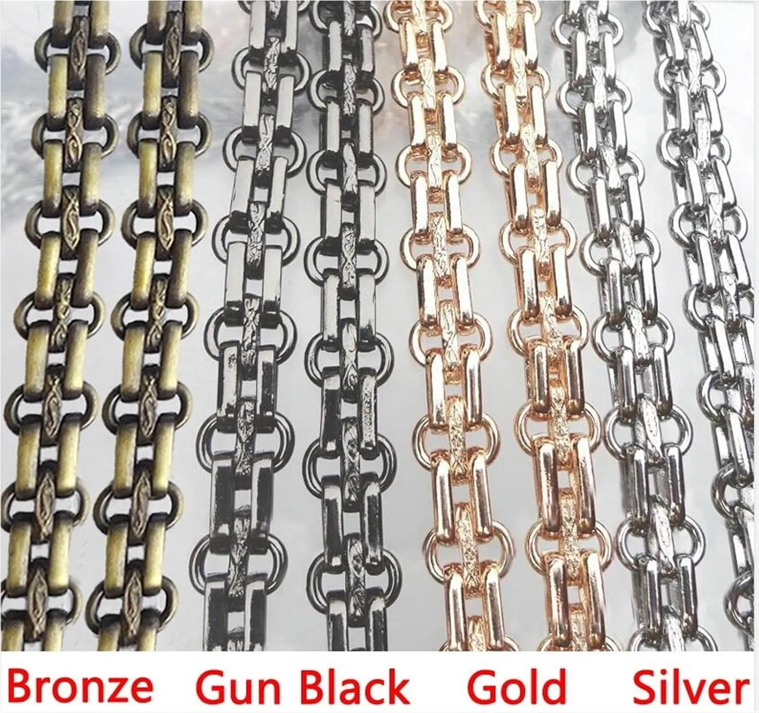 Handbag Strap 60/100/110/120/130/140/CM Metal Chain Steel Handbag Replacement Shoulder Strap for Handbag Purse Shoulder Bag Underarm Bag Crossbody Bag Handle Cross Body Bag Strap(110cm)