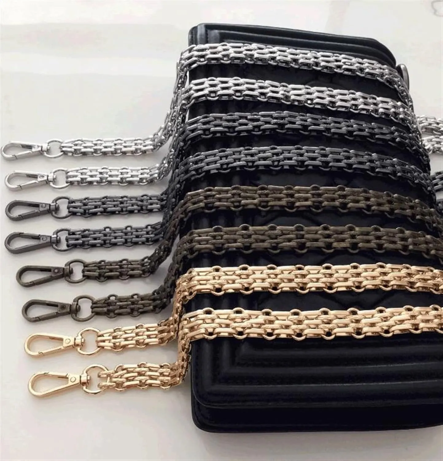 Handbag Strap 60/100/110/120/130/140/CM Metal Chain Steel Handbag Replacement Shoulder Strap for Handbag Purse Shoulder Bag Underarm Bag Crossbody Bag Handle Cross Body Bag Strap(110cm)