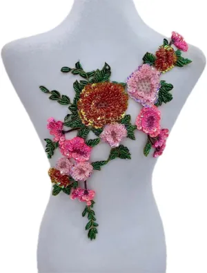 Handmade Flower Appliques, Sequin Flower Patches are Suitable for Clothing, Dresses, Wedding Dresses, Bags and Other DIY Decorative Accessories. (AB Flower-05)