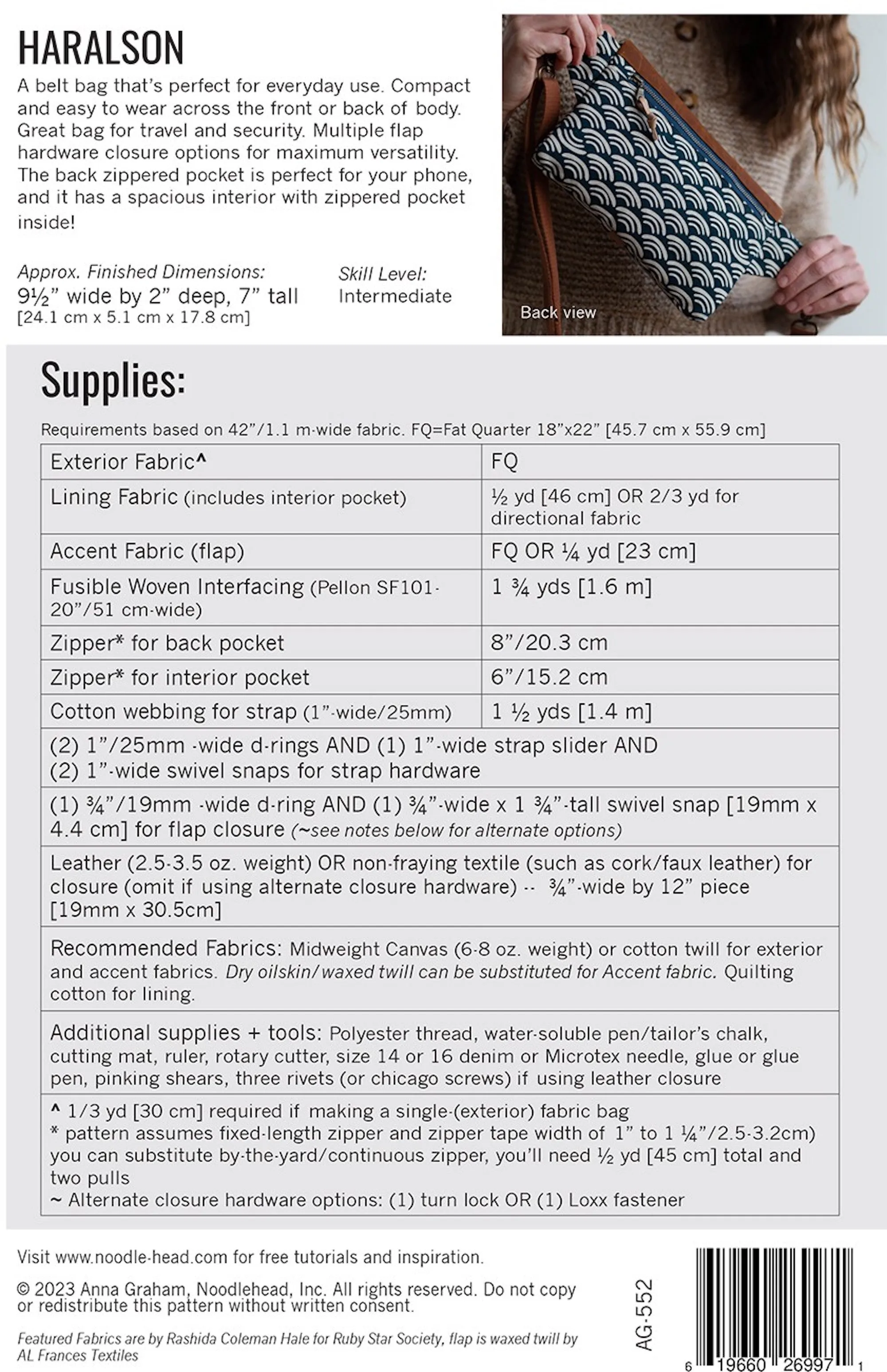 Haralson Bag Pattern