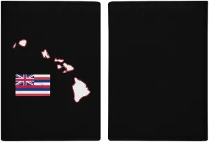 Hawaii State Map and Flag Funny Passport Holder for Travel Slim Passport Cover Card Case Protector with Slot