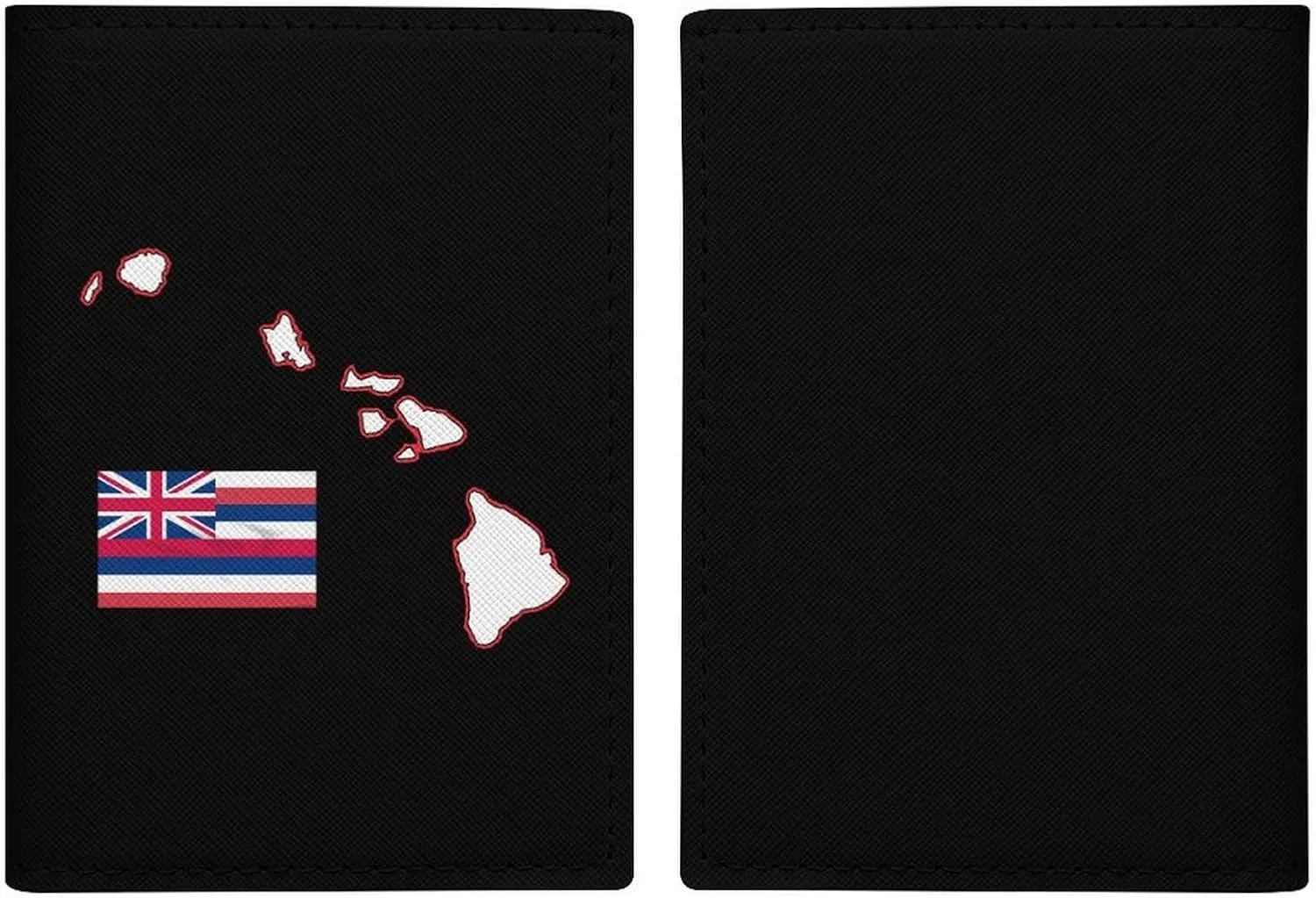 Hawaii State Map and Flag Funny Passport Holder for Travel Slim Passport Cover Card Case Protector with Slot