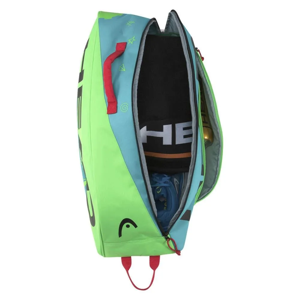 HEAD Junior Combi Novak 6 Racket Tennis Bag - Blue / Green