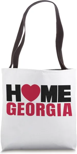 Heart Love Georgia Red & Black Georgia Heart Hometown Love Tote Bag