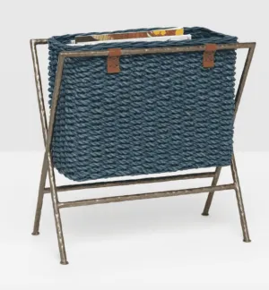 Hemley Magazine/Catalog Rack in Denim Seagrass