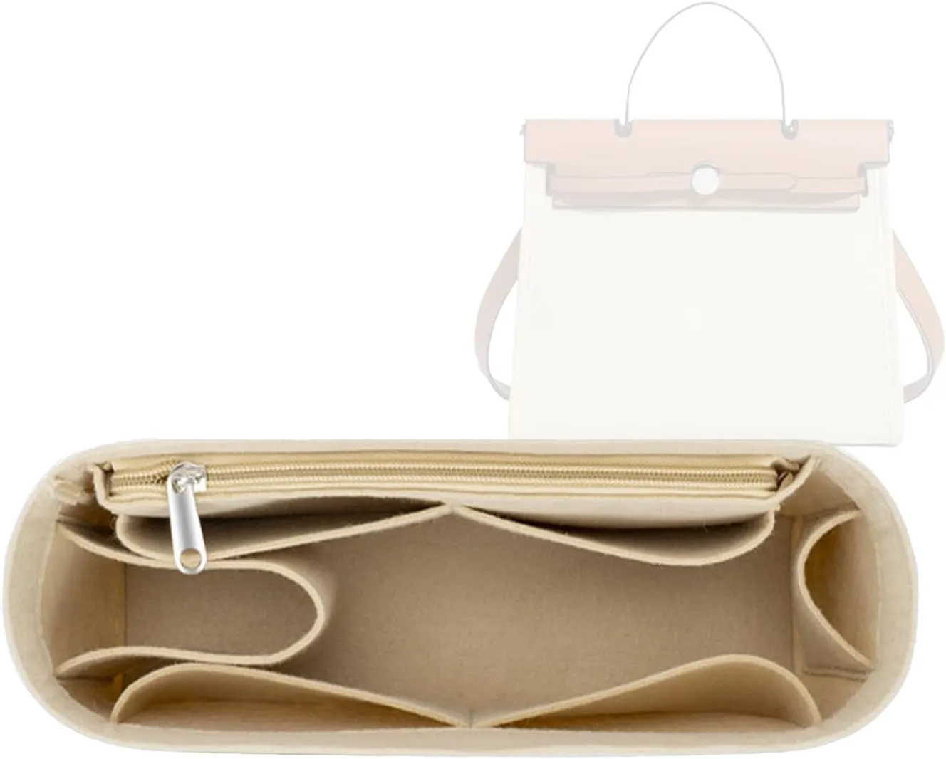 Hermes Birkin 31 Purse Organizer - Felt Insert Bag Organizer for Women - Khaki