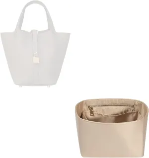 Hermes ZTUJO Picotin 18 Organizer Insert, Luxury Purse Organizer Insert, Silky Smooth Fits Bags (Beige)