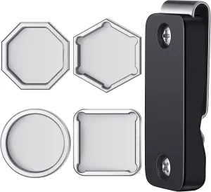Hicarer Billiards Magnetic Chalk Holder for Pool Cue Circle Hexagon Octagon Square Portable Belt Clip with Metal Chalk Holders for Sport Game Home Hobby
