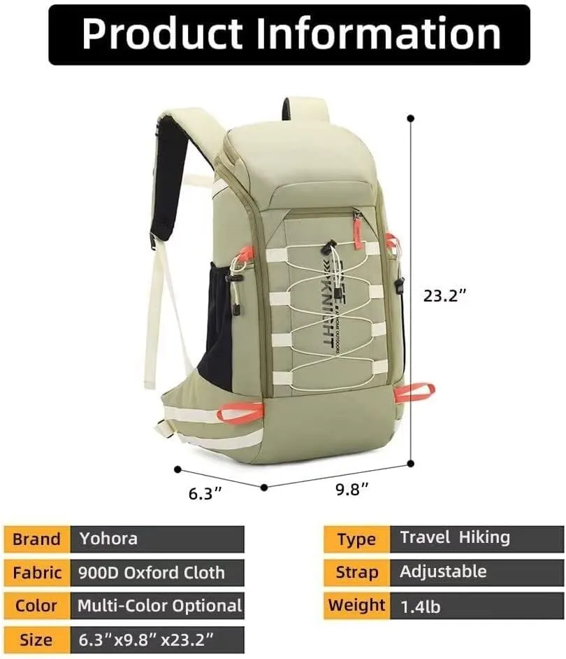 Hiking Daypack Lightweight Molle Large Camping Rucksack Men's Backpack Waterproof Assault Pack with Rain Cover 40L