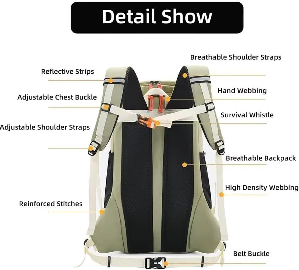 Hiking Daypack Lightweight Molle Large Camping Rucksack Men's Backpack Waterproof Assault Pack with Rain Cover 40L