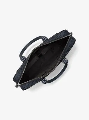 Hudson Logo and Leather Briefcase