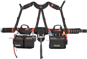 Hultafors Work Gear HT5617 Pro Framer's Combo Apron with Yoke Style Suspenders, Heavy Duty Ballistic Polyester Tool Belt, Gusst-Style Front Pockets, 2 Steel Hammer Loops, Steel Tape Clip, 27 Pockets