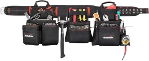 Hultafors Work Gear HT5652 Professional's Carpenter's Combo Apron, Heavy Duty Ballistic Polyester Tool Belt, Gusset-Style Front Pockets, Zippered Pockets, 2 Hammer Loops, Tape Clip Holder