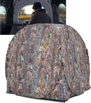 Hunting Blind Ground Blind for Deer Hunting, 270 Degree Pop Up See Through Hunting Blind with Carrying Bag, Portable 2-3 Person Hunting Tent for Turkey and Bow Hunting
