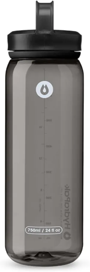 HydraPak Recon Clip & Carry - Wide Mouth Recycled Plastic Water Bottle (24oz or 32oz) - Eco Friendly, BPA Free, Tethered Cap
