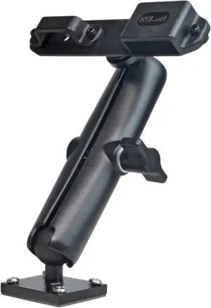 HYS Adhesive Truck & Car Walkie Talkie/Shoulder Speaker Mic Belt Clip Holder, Secure Grip, Heavy Duty Drill Base Tablet Mount, Sturdy 2-Way Radio Mount for Commercial Vehicles, Trucks, Table and Wall