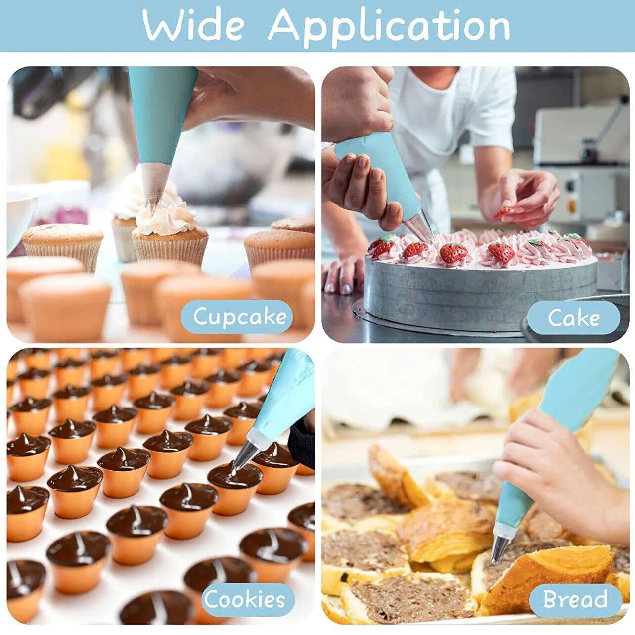 Icing Piping Bags 2PCS 20inch Silicone