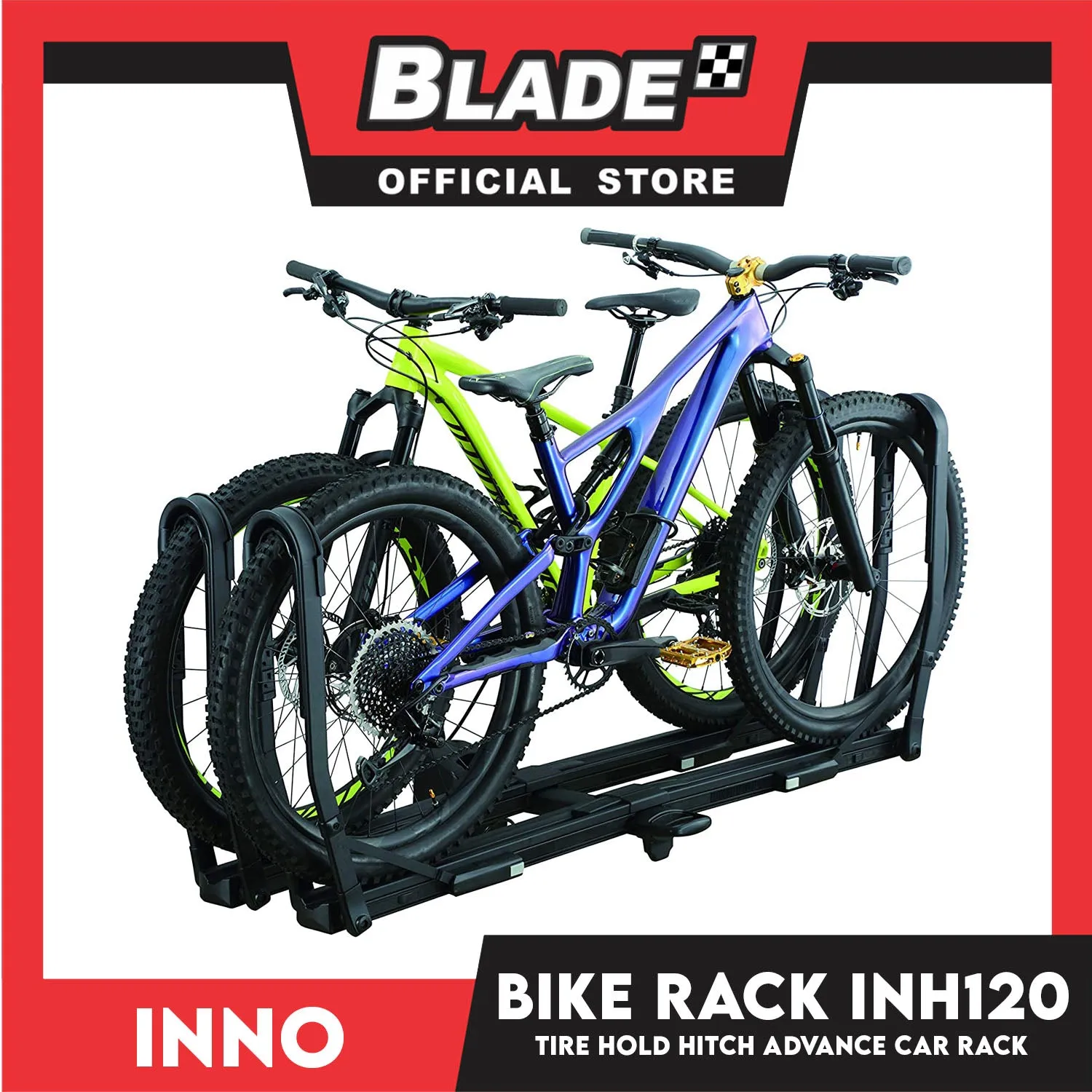 Inno Bike Rack Tire Hold Hitch INH120 Advanced Car Rack 2 Bike Rack Up to 60 lbs.