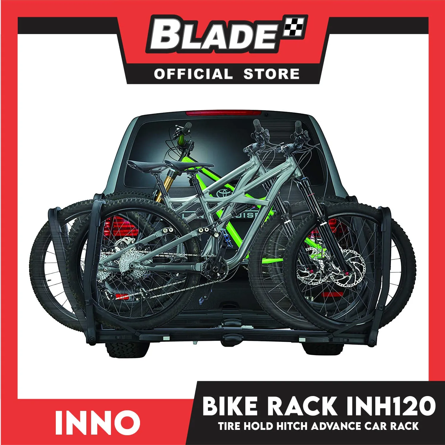 Inno Bike Rack Tire Hold Hitch INH120 Advanced Car Rack 2 Bike Rack Up to 60 lbs.