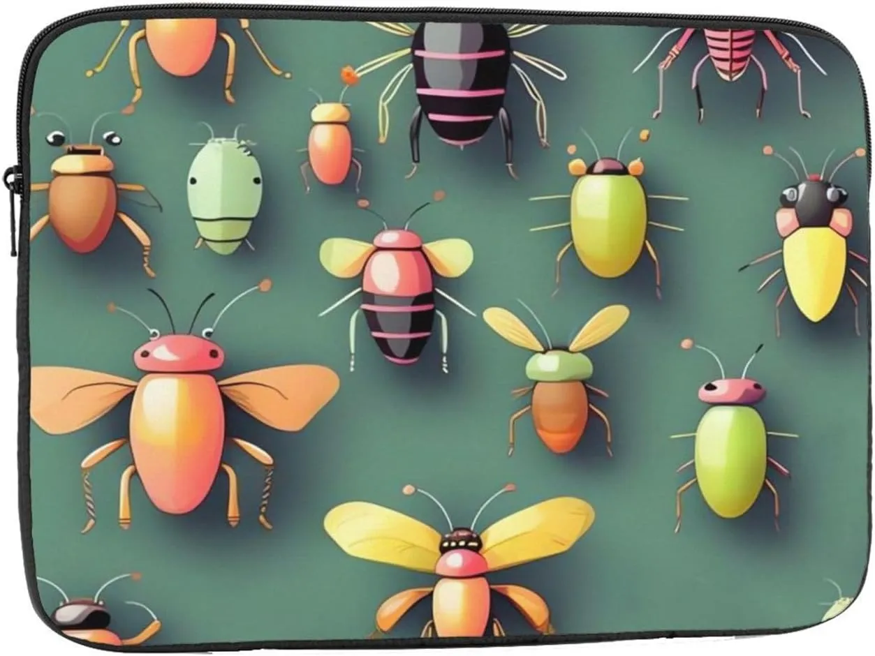 Insect Atlas Laptop Case 10 inch Portable Computer Sleeve Shockproof Fashion Laptop Bag for Women Men Briefcase