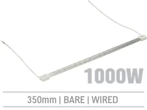 IRL1000LHRB - 1000W Bare Infrared Quartz Bulb, Hard Wired with Flying Leads 350mm