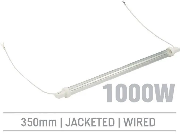 IRL1000LHRJ - 1000W Jacketed Infrared Quartz Bulb, Hard Wired with Flying Leads 350mm