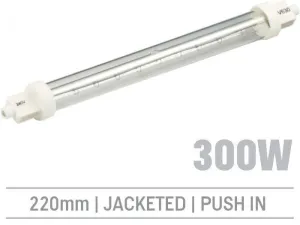 IRL300PJ - 300W Jacketed Infrared Quartz Bulb, Push-In 220mm