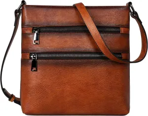 Iswee Retro Leather Shoulder Purse Crossbody Bags for Women Designer Handbag