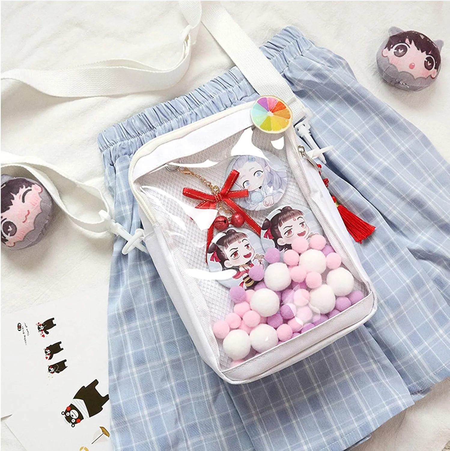 Ita Bag DIY Transparent Crossbody Anime Pins Bag Shoulder Messenger Itabag Comic Anime Satchels
