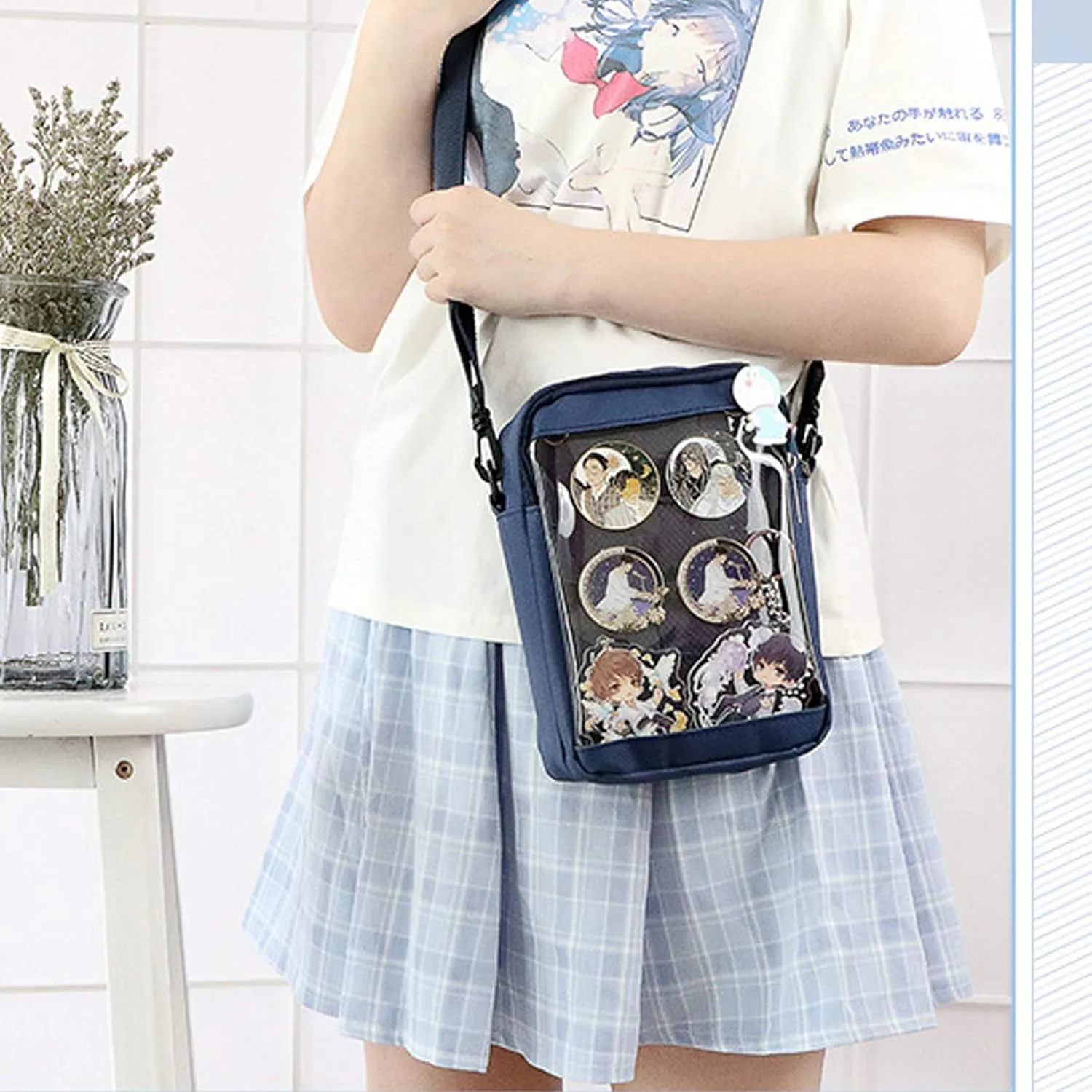 Ita Bag DIY Transparent Crossbody Anime Pins Bag Shoulder Messenger Itabag Comic Anime Satchels