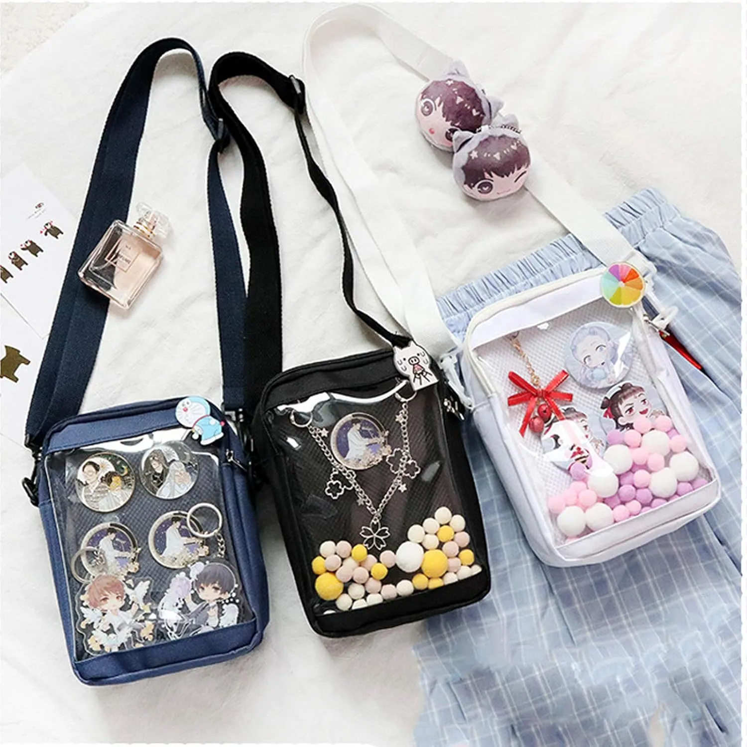 Ita Bag DIY Transparent Crossbody Anime Pins Bag Shoulder Messenger Itabag Comic Anime Satchels