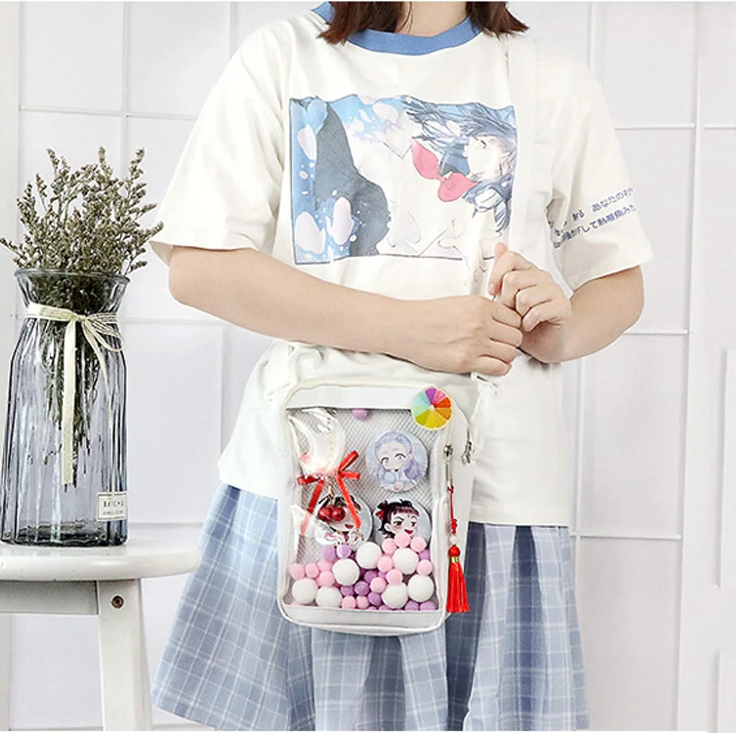 Ita Bag DIY Transparent Crossbody Anime Pins Bag Shoulder Messenger Itabag Comic Anime Satchels